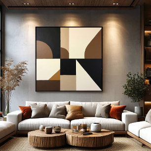 Abstrakte geometrische Wand im Mid-Century Stil Leinwanddruck
