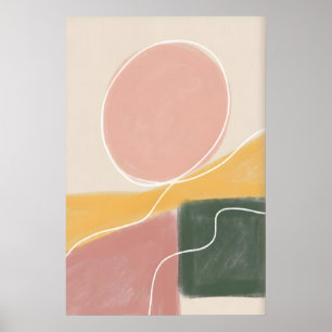 Abstrakte geometrische Wandkunst - Sanfte Farben m Poster