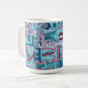 Abstrakte geometrische Wasserfarben-Kunst für die Kaffeetasse