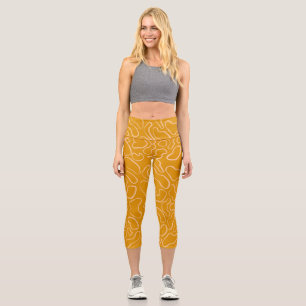 Abstrakte geometrische, weiße Rundform Capri Leggings