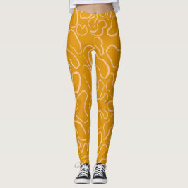Abstrakte geometrische, weiße Rundform Leggings