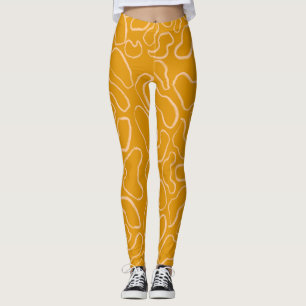 Abstrakte geometrische, weiße Rundform Leggings