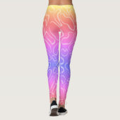 Abstrakte geometrische, weiße Rundform Leggings (Rückseite)