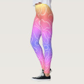 Abstrakte geometrische, weiße Rundform Leggings (Links)