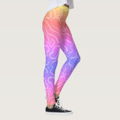 Abstrakte geometrische, weiße Rundform Leggings (Rechts)