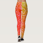 Abstrakte geometrische, weiße Rundform Leggings (Rückseite)
