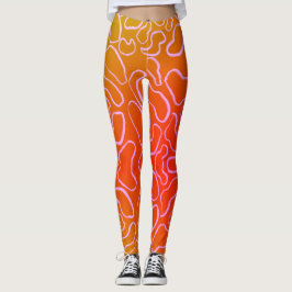 Abstrakte geometrische, weiße Rundform Leggings