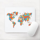 Abstrakte geometrische Weltkarte Mousepad (Mit Mouse)