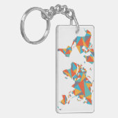 Abstrakte geometrische Weltkarte Schlüsselanhänger (Vorderseite links)