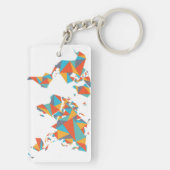 Abstrakte geometrische Weltkarte Schlüsselanhänger (Rückseite)