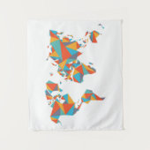 Abstrakte geometrische Weltkarte Wandteppich (Vorderseite)