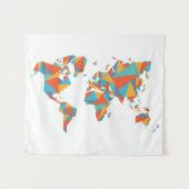 Abstrakte geometrische Weltkarte Wandteppich (Vorderseite (Horizontal))