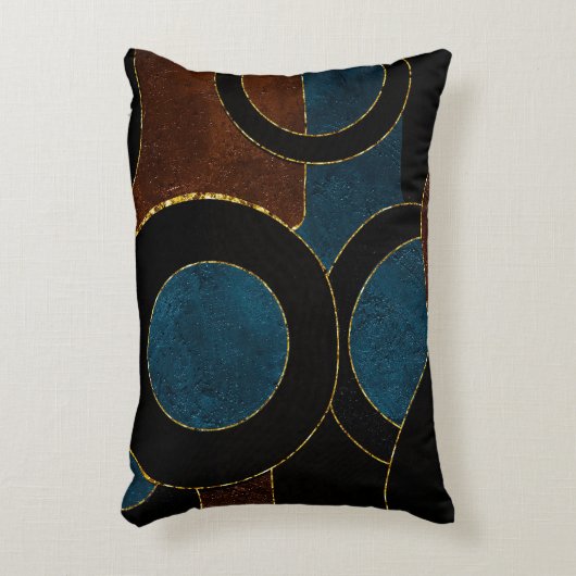 Abstrakte geometrische Zirkel Gold Glitzer Foil | Dekokissen (Vorderseite(Vertikal))