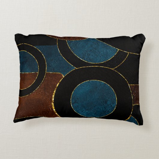 Abstrakte geometrische Zirkel Gold Glitzer Foil | Dekokissen (Rückseite)