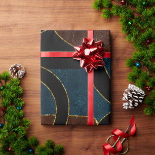 Abstrakte geometrische Zirkel Gold Glitzer Foil   Geschenkpapier