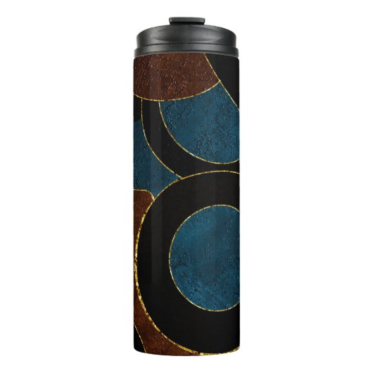 Abstrakte geometrische Zirkel Gold Glitzer Foil | Thermosbecher (Vorderseite)