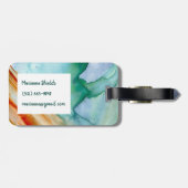 Abstrakte Gepäckmarke: aquamarine, benutzerdefinie Gepäckanhänger (Rückseite horizontal)