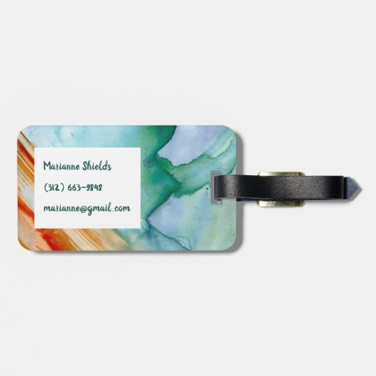 Abstrakte Gepäckmarke: aquamarine, benutzerdefinie Gepäckanhänger (Rückseite horizontal)