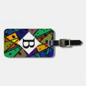 abstrakte Gepäckmarke in leuchtendem Design Gepäckanhänger (Vorderseite horizontal)