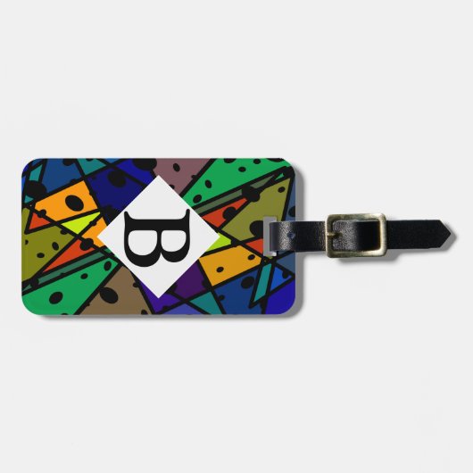 abstrakte Gepäckmarke in leuchtendem Design Gepäckanhänger (Vorderseite horizontal)