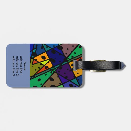 abstrakte Gepäckmarke in leuchtendem Design Gepäckanhänger (Rückseite horizontal)