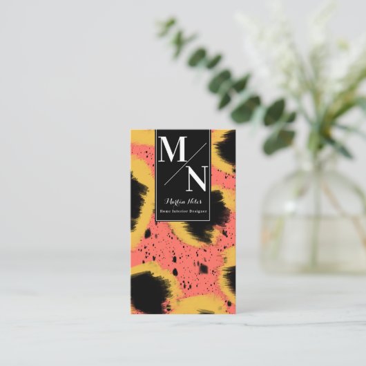 Abstrakte Gepartei Kunstmalerei Visitenkarte (Stehend Vorderseite)