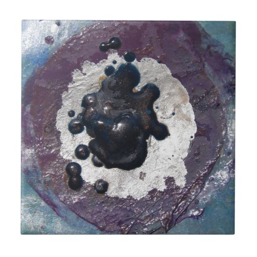 Abstrakte geschmolzene Crayon Puddle Fliese (Vorderseite)