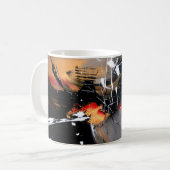 Abstrakte geschmolzene Nacht Kaffeetasse (Vorderseite Links)