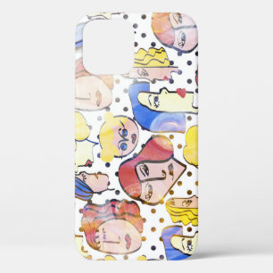 Abstrakte Gesichter, Aquarellpolka-Punkte. Case-Mate iPhone Hülle