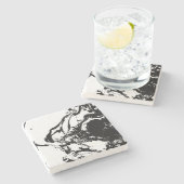 Abstrakte Gesichter Kunst Stone Untersetzer (Seitenansicht)