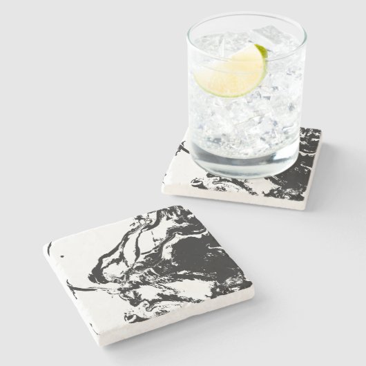 Abstrakte Gesichter Kunst Stone Untersetzer (Seitenansicht)