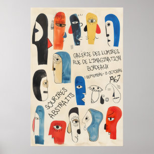 Abstrakte Gesichter Kunstgalerie des Lumières Poster