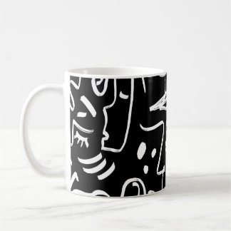 Abstrakte Gesichter Masken: Geometrisches Muster Kaffeetasse