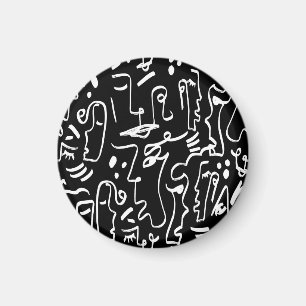 Abstrakte Gesichter Masken: Geometrisches Muster Magnet