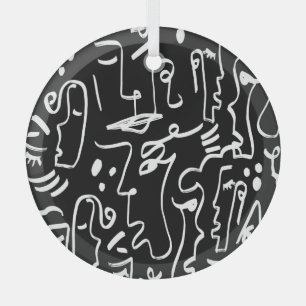 Abstrakte Gesichter Masken: Geometrisches Muster Ornament Aus Glas