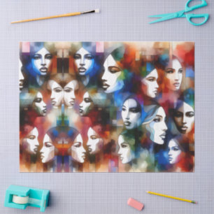 abstrakte Gesichter von Frauen  Decoupage-Seidenpa Seidenpapier