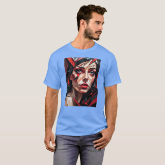 Abstrakte Gesichtshaut aus weiblichem Glas T-Shirt