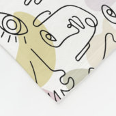 Abstrakte Gesichtshaut Finger Doodle Line Art Fleecedecke (Ecke)