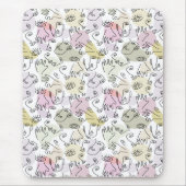 Abstrakte Gesichtshaut Finger Doodle Line Art Mousepad (Vorne)