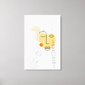 Abstrakte Gesichtskleidung gelb mit kreisförmigem  Leinwanddruck (Vorderseite)