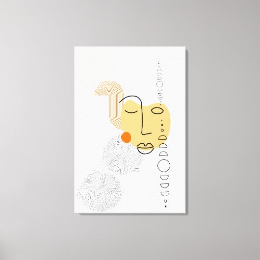 Abstrakte Gesichtskleidung gelb mit kreisförmigem  Leinwanddruck (Vorderseite)