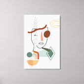 Abstrakte Gesichtskunst mit Illustration Blume auf Leinwanddruck (Vorderseite)