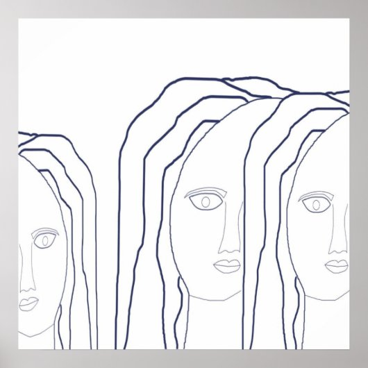 abstrakte Gesichtskunst Poster (Vorne)