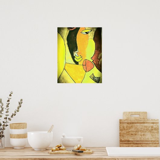 Abstrakte Gesichtskunst - Tontechnik Poster (Küche)