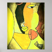 Abstrakte Gesichtskunst - Tontechnik Poster (Vorne)