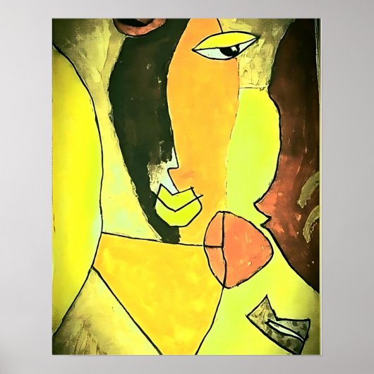 Abstrakte Gesichtskunst - Tontechnik Poster (Vorne)