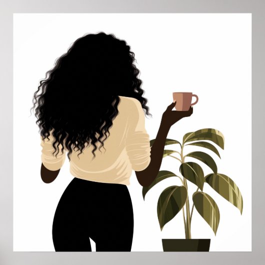 Abstrakte, gesichtslose Schwarze Frau Schöne Wand Poster (Vorne)