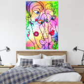 Abstrakte Gesichtssmotive Canvas drucken Moderne M Leinwanddruck (Insitu (Schlafzimmer))