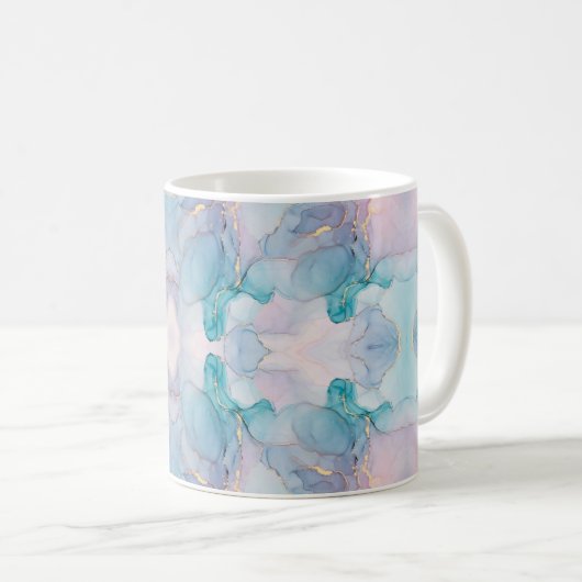 Abstrakte Gestaltung der Aquarellbilder Kaffeetasse (VorderseiteRechts)