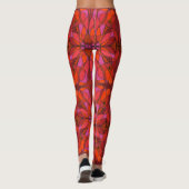 Abstrakte Gestaltung in weiß, rot, rosa und orange Leggings (Rückseite)